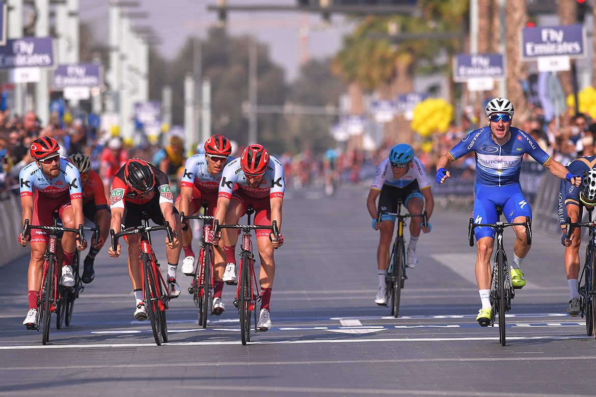 Elia Viviani (Quick-Step Floors) wins the final stage of the Dubai Tour.