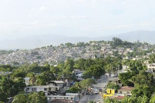 A residential neighborhood near downtown Port-au-Prince, the capital and largest city in Haiti.