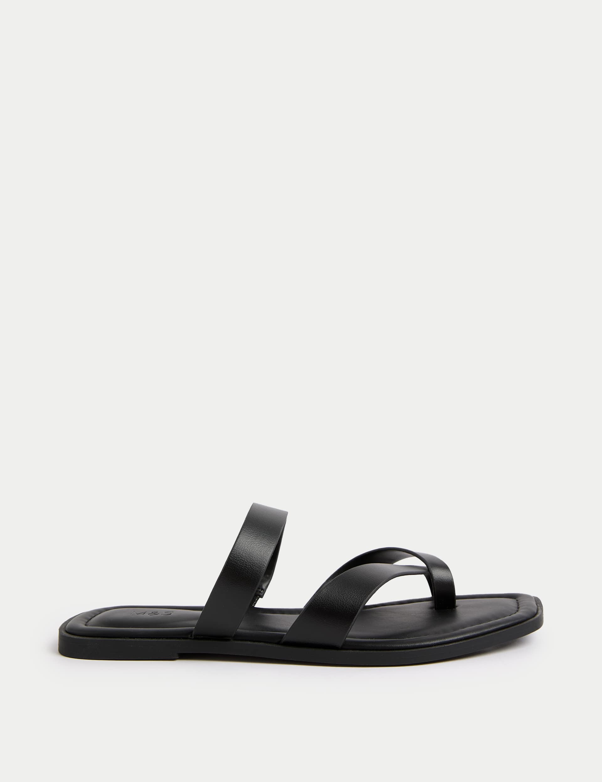 Toe Loop Strappy Flat Mules