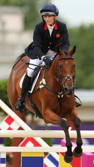 Zara Tindall competing on horseback at the 2012 London Olympics