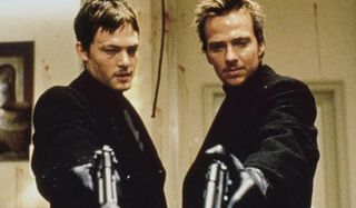 The Boondock Saints Norman Reedus and Sean Patrick Flannery aiming their guns