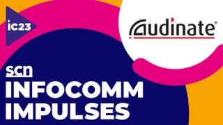 The SCN InfoComm 2023 Impulses and Audinate logos.