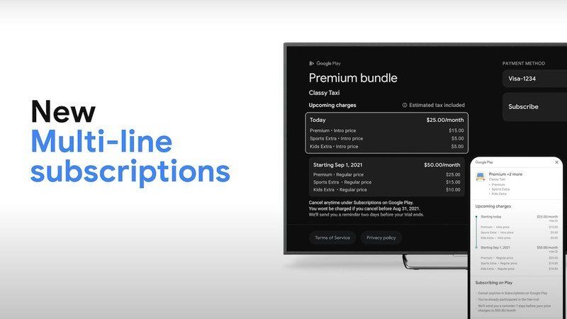 Google Play Multi Line Subscription