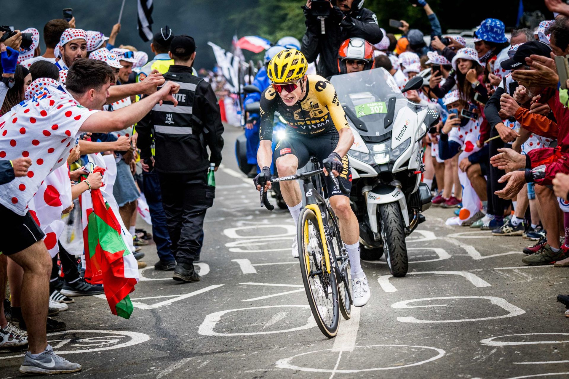 Jonas Vingaard sur le Col de la Marie-Blanque