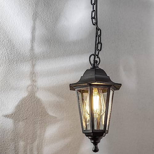 Cgc Lighting Outdoor Hanging Suspended Ceiling Lantern Traditional Vintage Black (black Hanging Lantern)