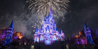 Sleeping Beauty's Castle during Happily Ever After fireworks