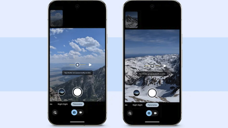 Panorama mode on a Pixel