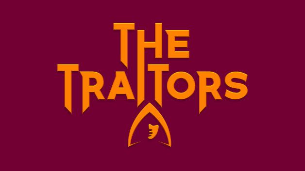 The Traitors UK branding in use - on an envelope seal, the app on a phone screen, on some flags