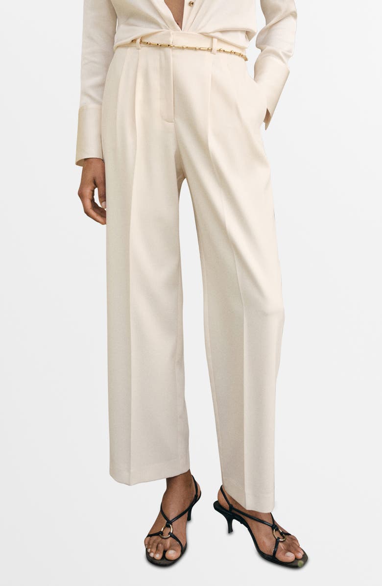 Pleated Straight Leg Pants