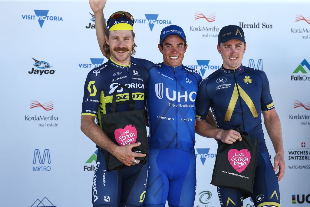 The stage 3 podium