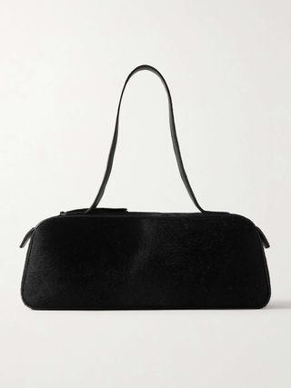 Simona Leather-Trimmed Calf Hair Shoulder Bag