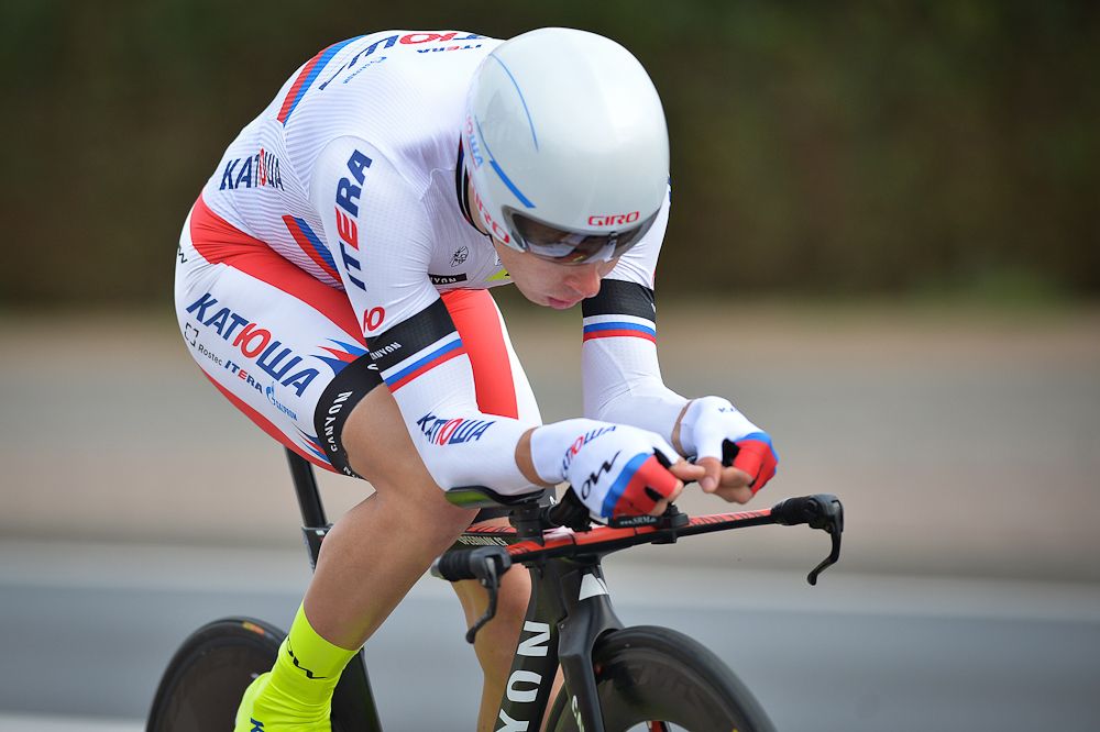 Russian Anton Vorobyev of Team Katusha competes during the first day of the Driedaagse van West Vlaanderen.