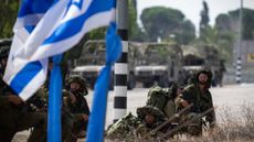 Israeli troops gather outside Gaza
