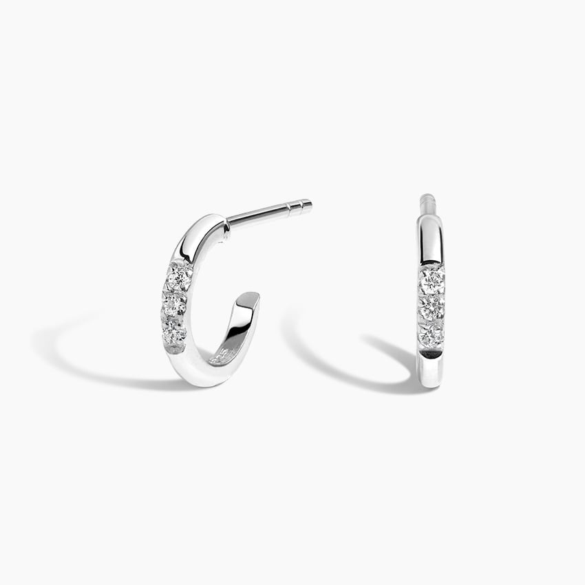 brilliant earth, Petite Diamond Huggie Earrings