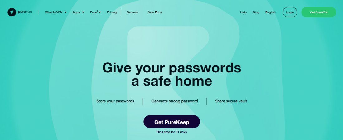 Website screenshot for PureKeep