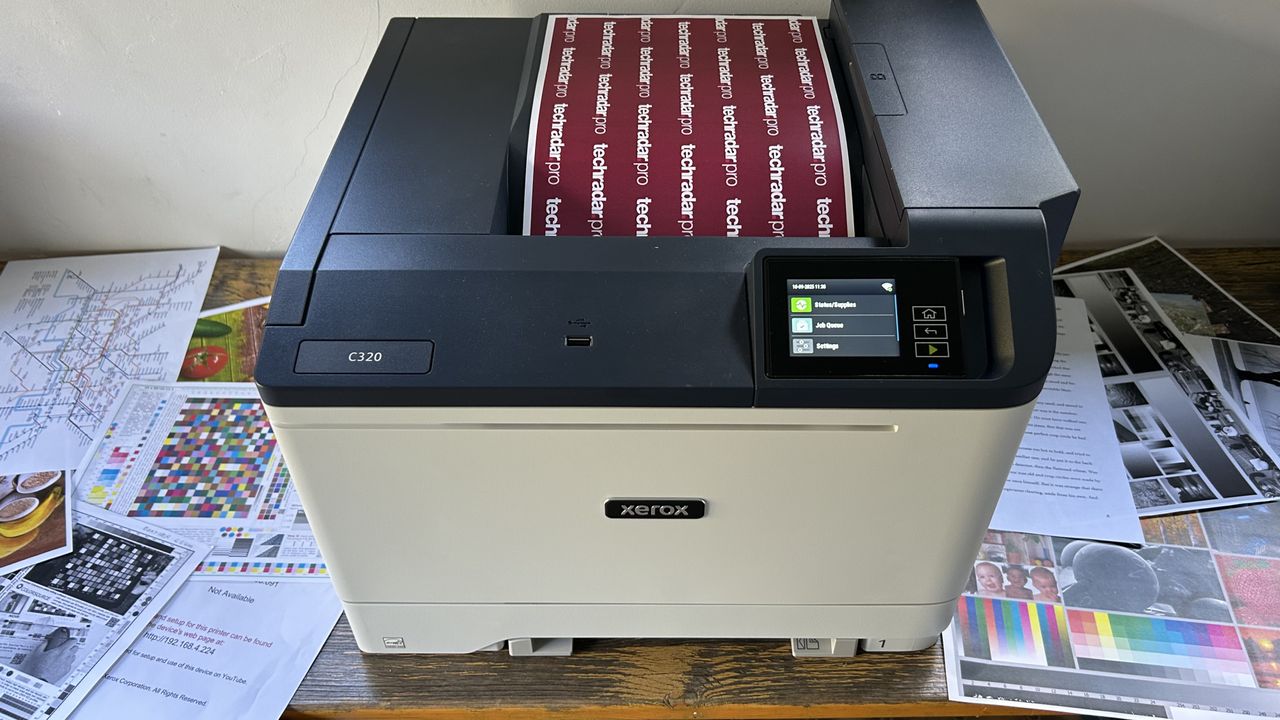 Xerox C320 laser printer during our review
