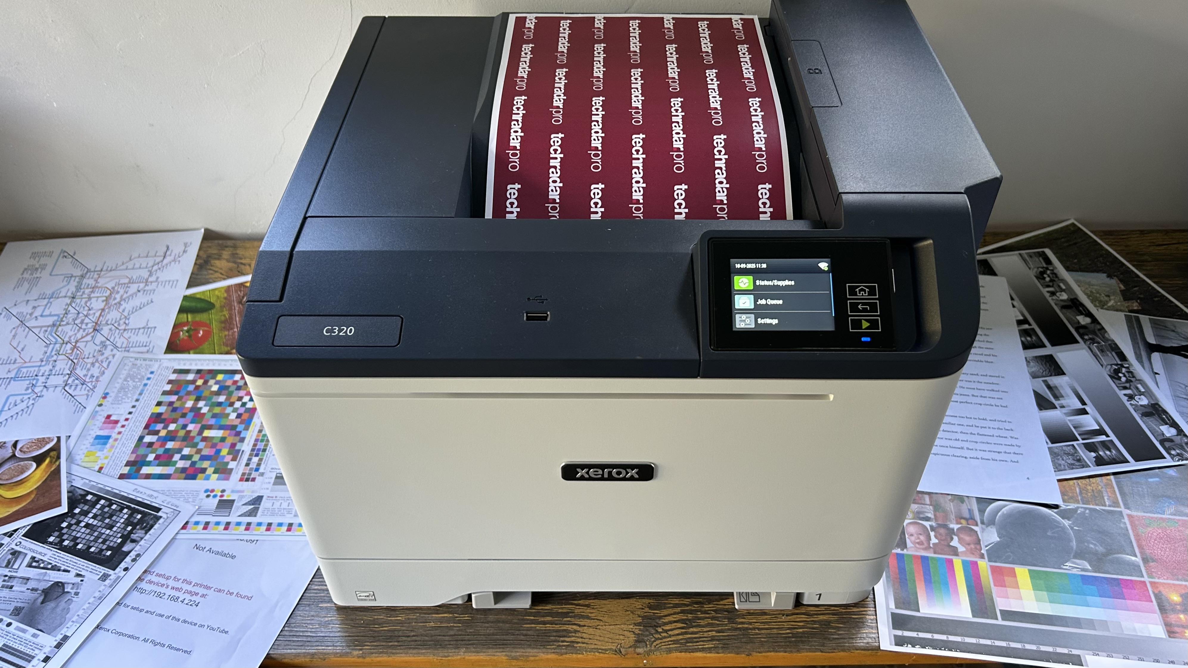 Xerox C320 laser printer during our review