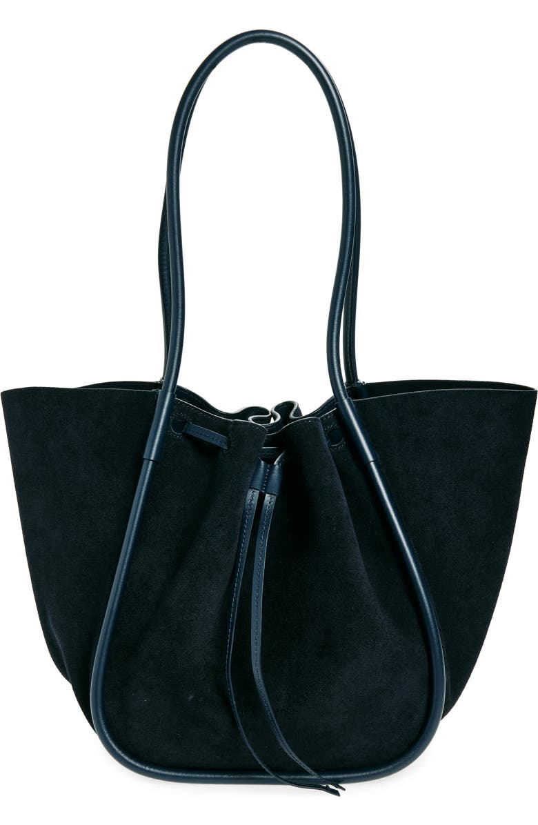 Large Ruched Suede Tote