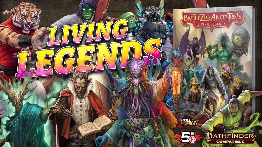 A wide collection of monsterous playable characters from Battlezoo Ancestries Living Legends