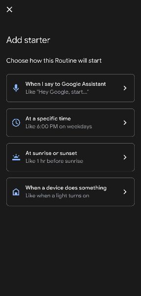 Adding a household routine in Google Home