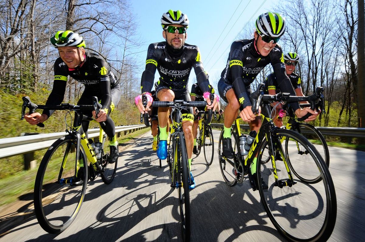 2017 recruit Ruben Campanioni is front and center in the training ride