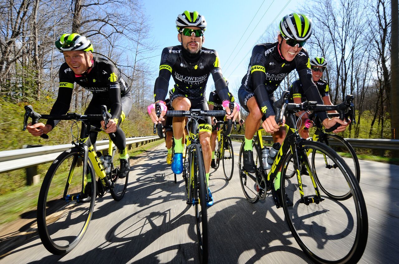 2017 recruit Ruben Campanioni is front and center in the training ride