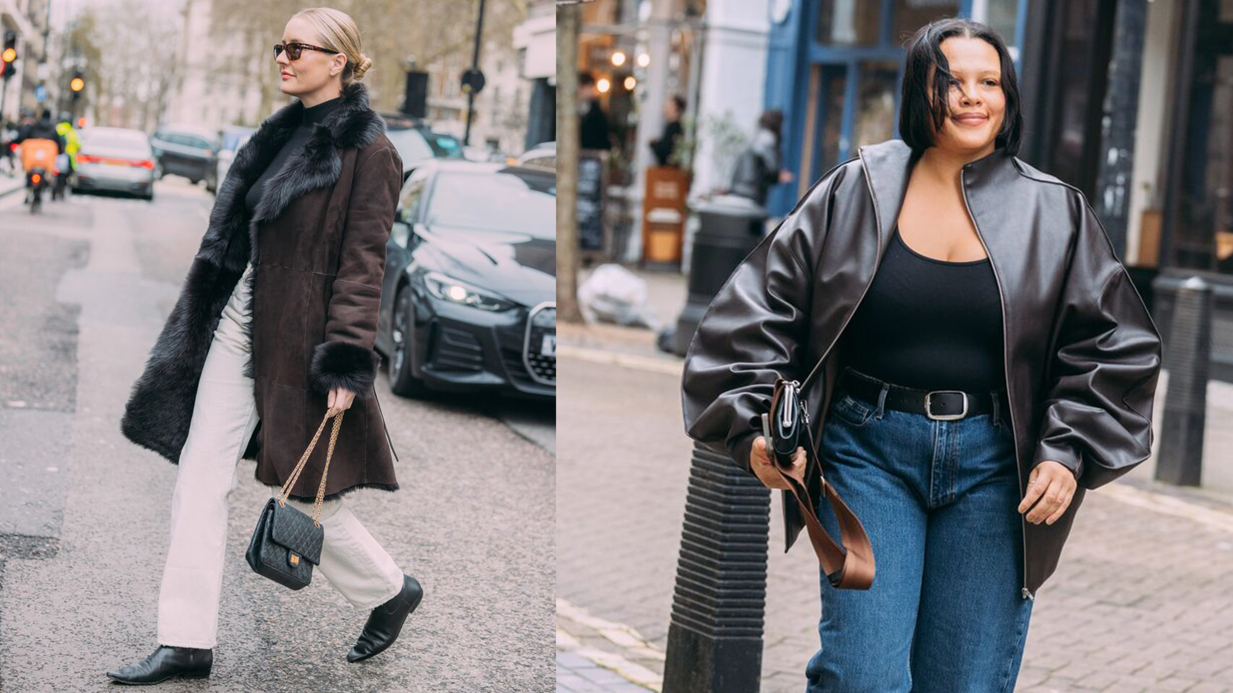 Guests attending shows during London Fashion Week fall/winter 2026 wearing jeans with ankle boots. 