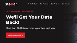 Website screenshot for Stellar Data Recovery