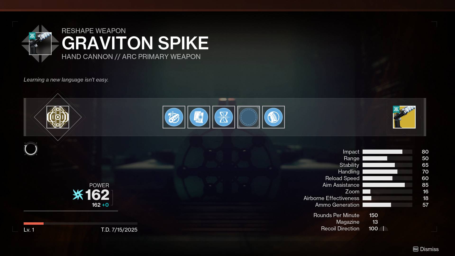 Destiny 2 Graviton Through the Ages Exotic quest Graviton Spike crafting