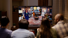 Family playing games on TV with Amazon Luna