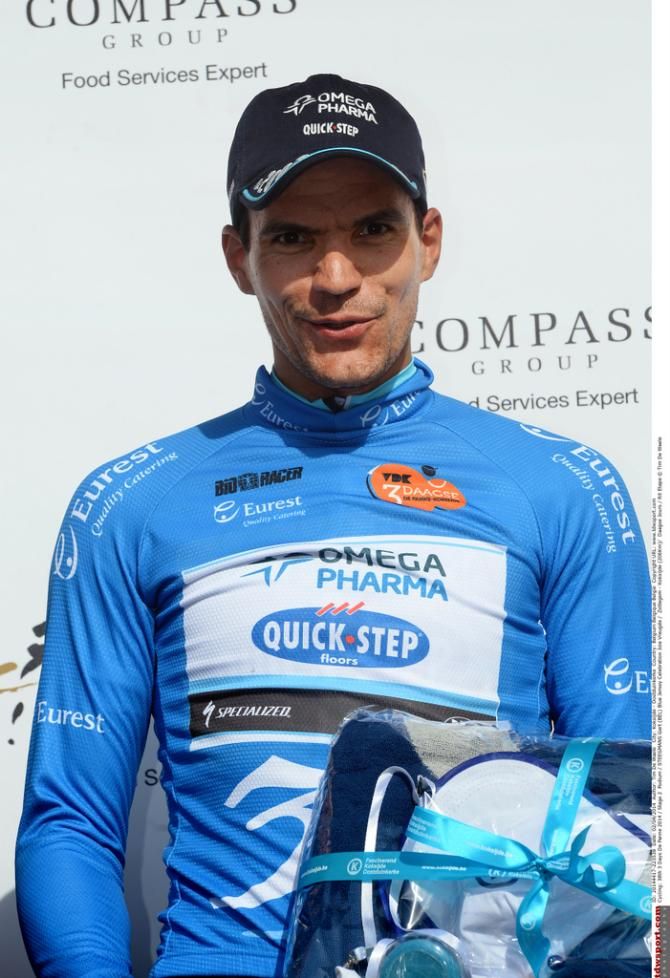 Gert Steegmans (Omega Pharma-Quick Step) in the blue jersey