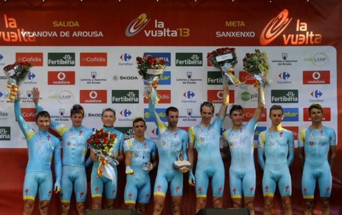 Astana, winners of the 2013 Vuelta a Espana team time trial