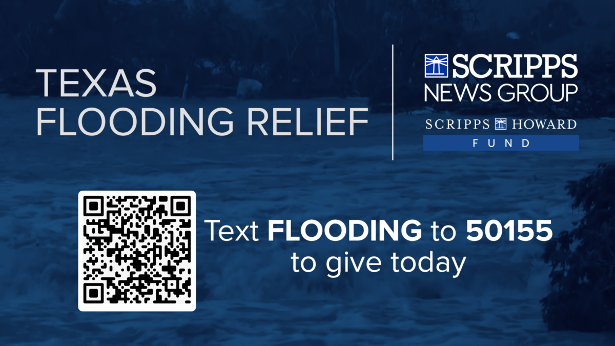 Graphic showing where people can give to Texas relief funds. 