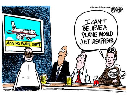 Editorial cartoon missing Malaysia airline
