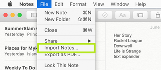 eexport notes import 06