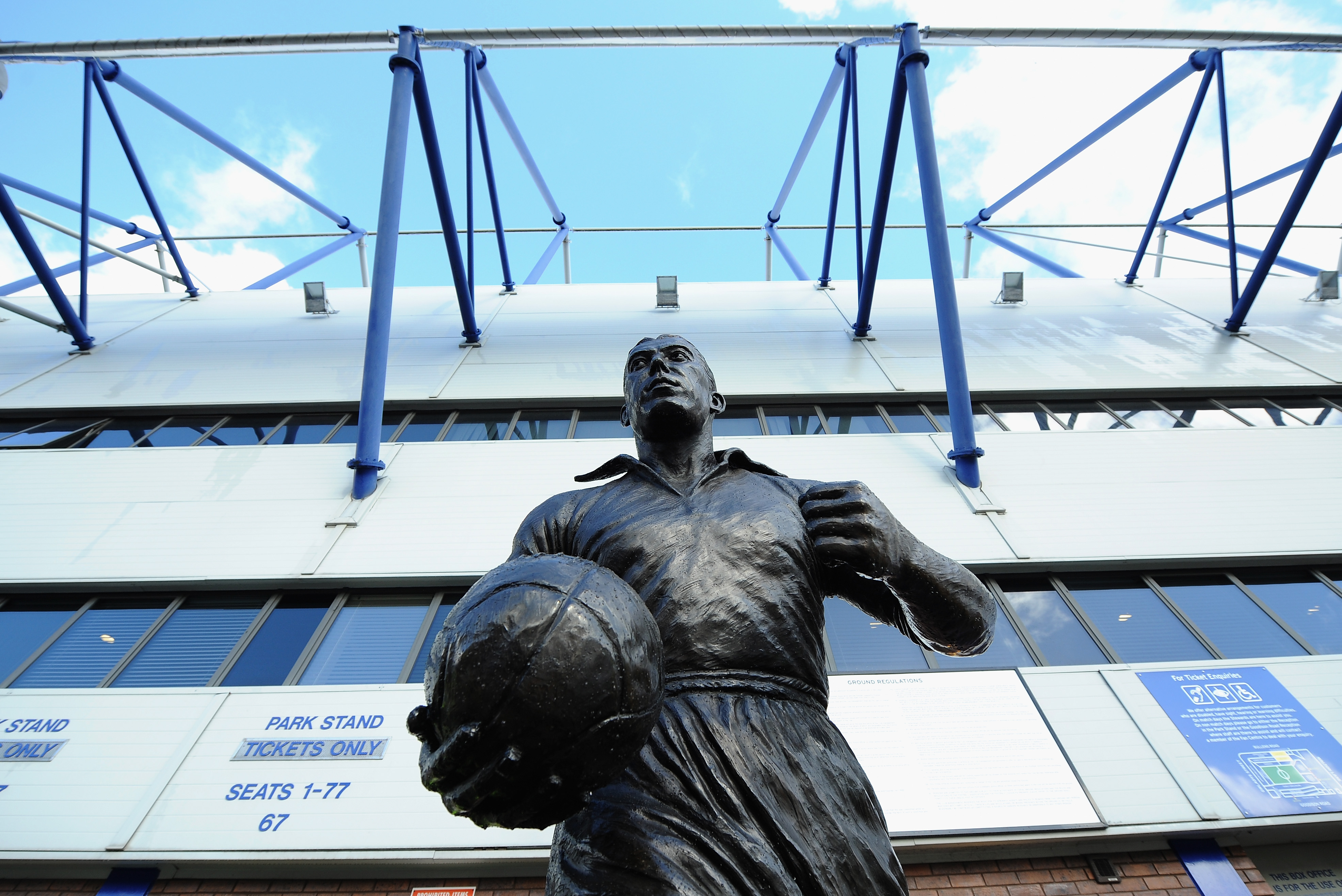 A statue of Everton legend Dixie Dean outside Goodison Park, pictured in November 2013.