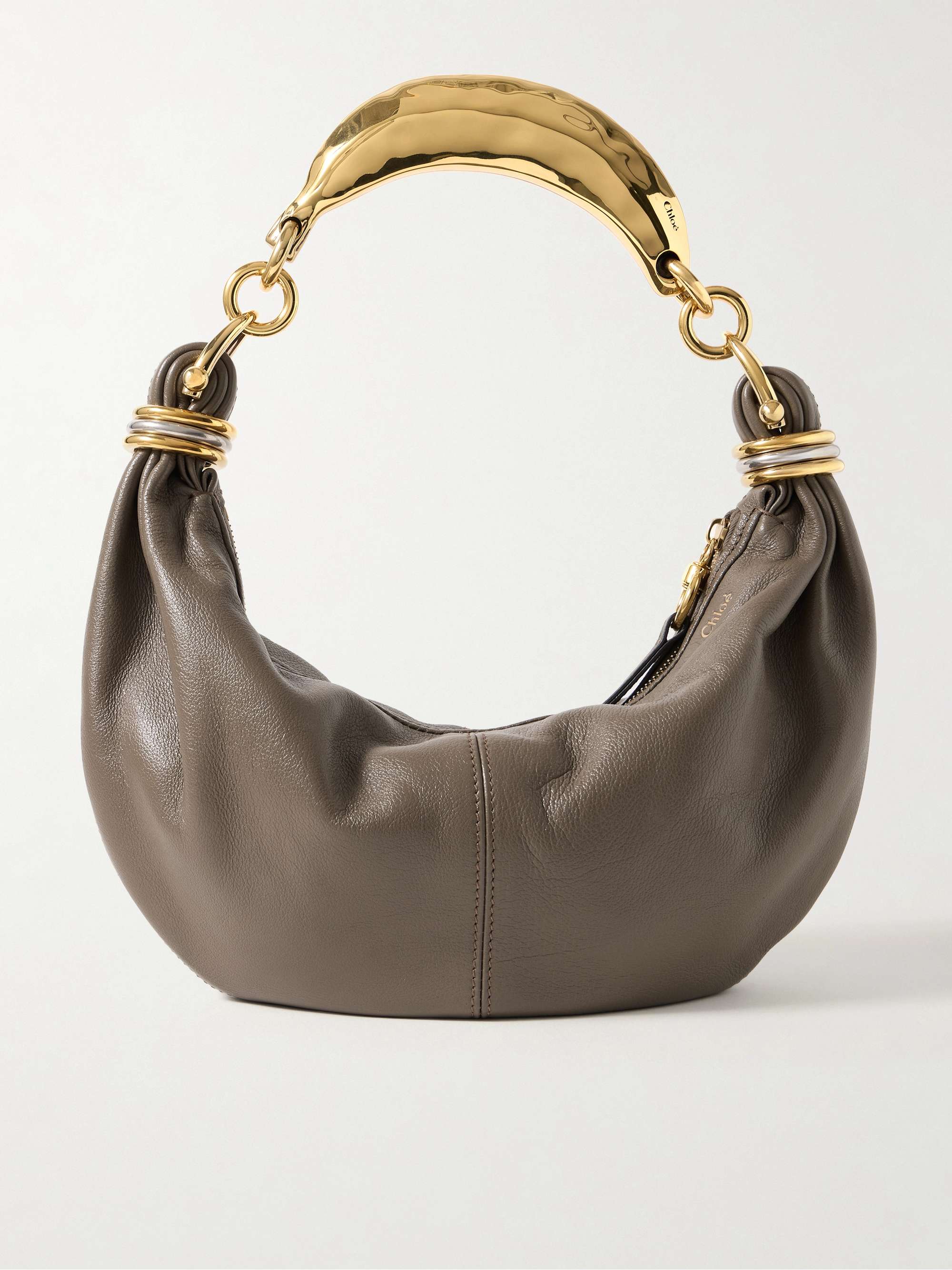 Bracelet Embellished Textured-Leather Shoulder Bag