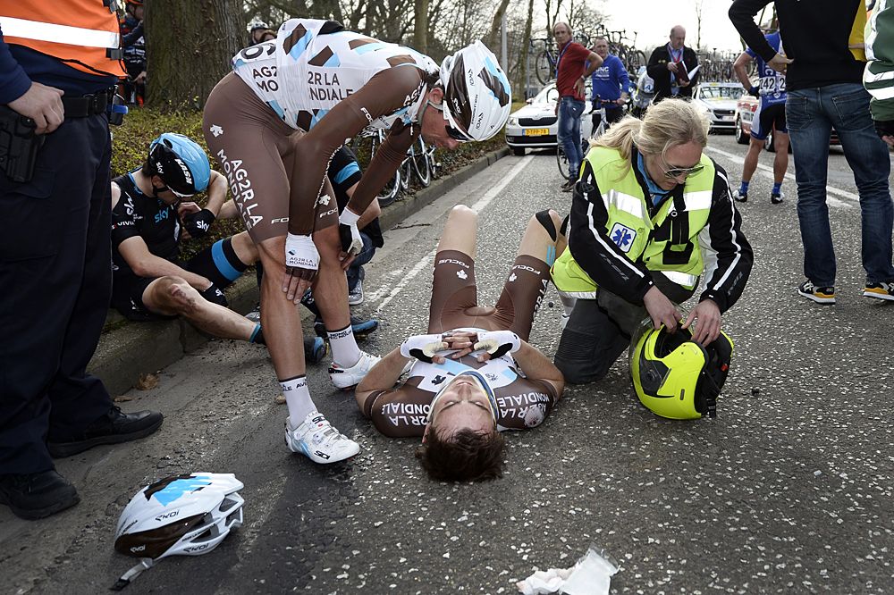 Maxime Daniel (AG2R La Mondiale) was taken to a hospital but suffered no serious injury