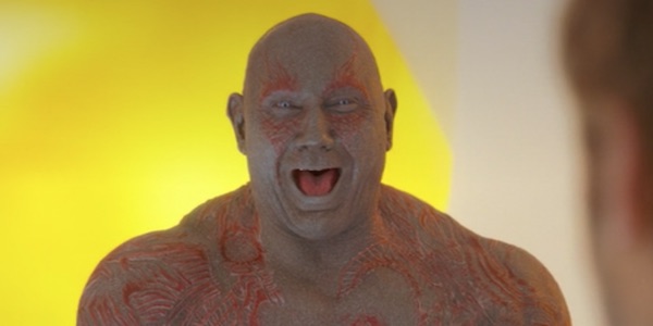 Drax laughing in Guardians 2