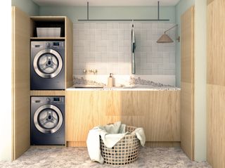 Ikea laundry room hacks oak cabinets by Custom Fronts