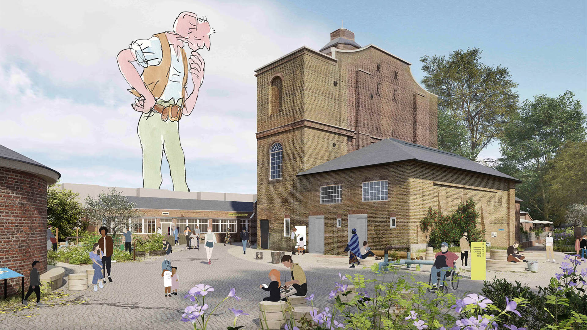 A photo of the upcoming Quentin Blake Centre for Illustration.