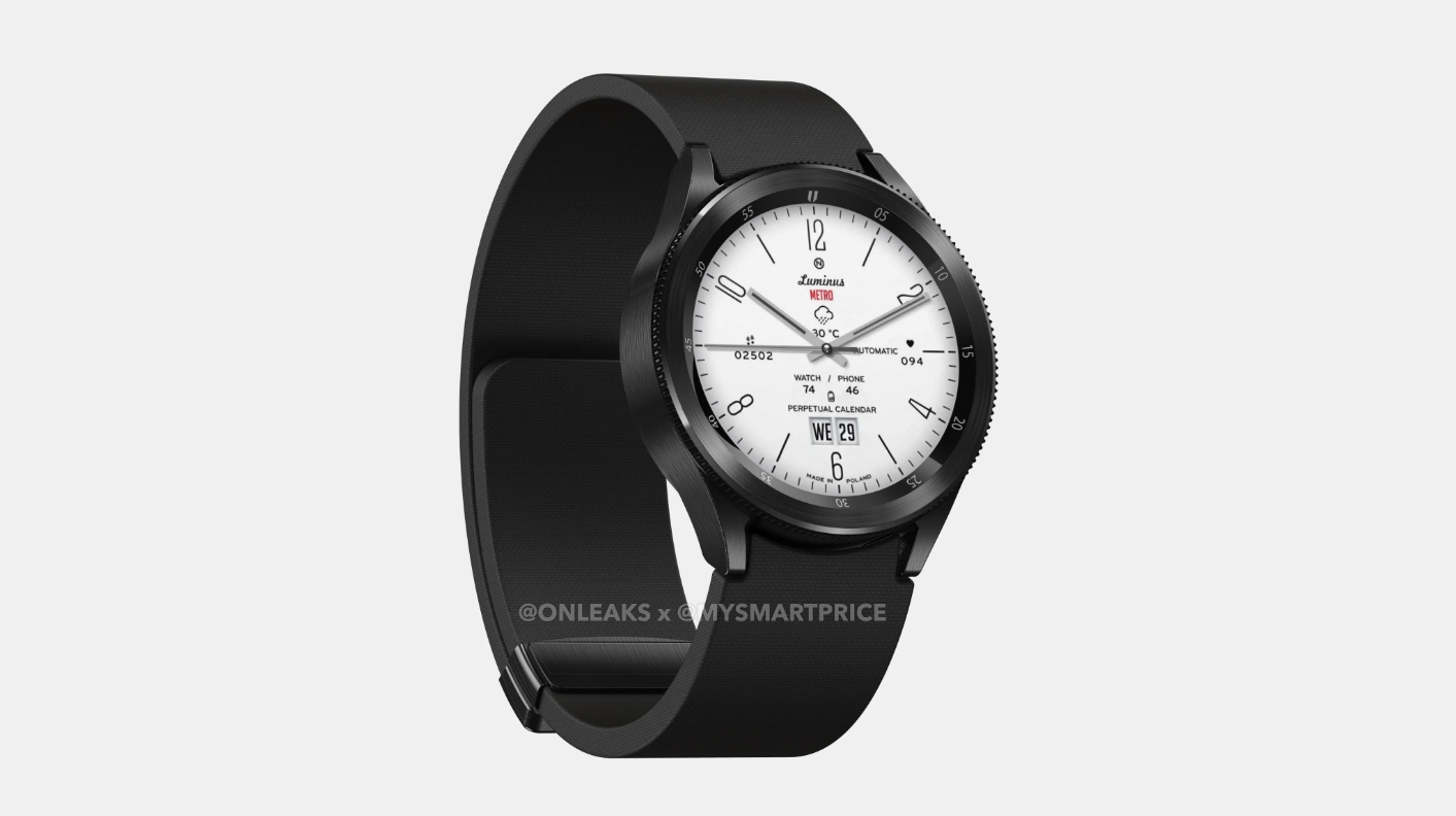 A leaked render showing the Samsung Galaxy Watch 6 Classic