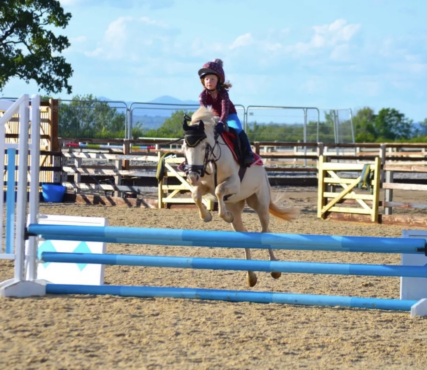 Six-year-old showjumper Ivy Thomas-Cook hopes to win at Hickstead in the future