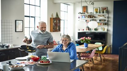 older couple looking at finances