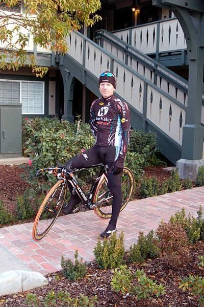 Zajicek testing his Cannondale.