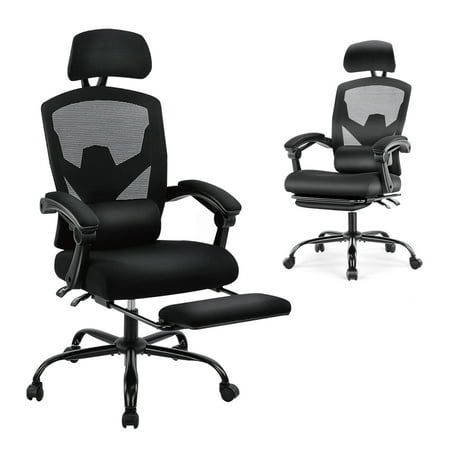 Ergonomic Office Chair With Lumbar Support, Headrest & Footrest