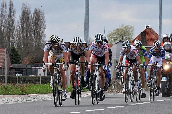 Eisel looks back to check on the other riders