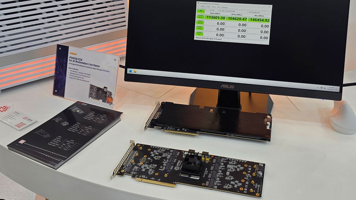 Phison's Apex RAID demo showed us blistering 113 GB/s speeds in Computex demo