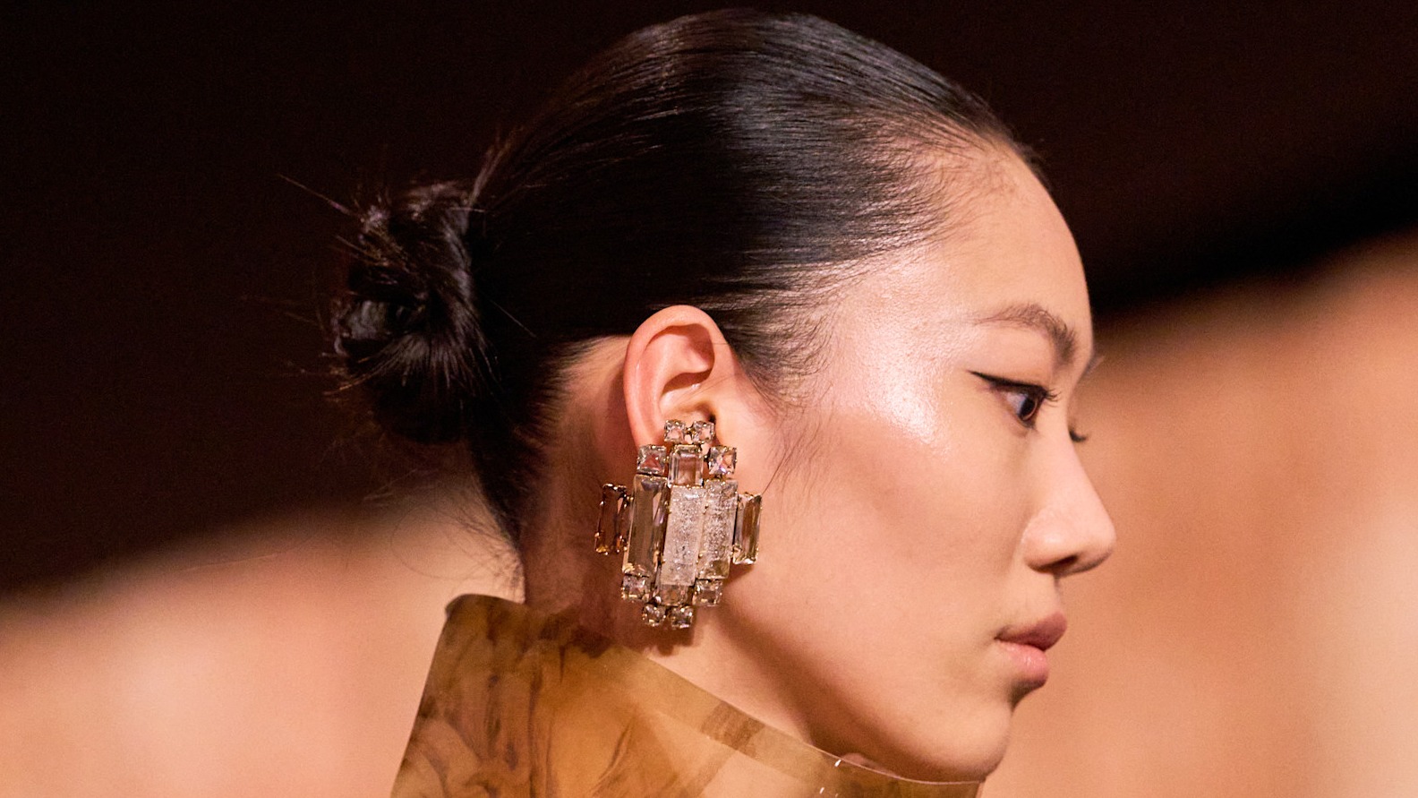 a model walks in saint laurent fall winter 2025
