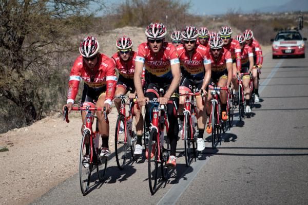 The team rolls out for more training miles